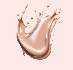 Liquid makeup with splash of milk and foundation. Generative AI