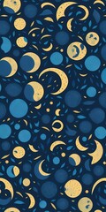 Seamless Moon pattern with galaxy background desgin 6000x12000 px