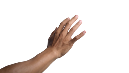 Man's Hands in Various Poses on Transparent or White Background