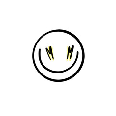 smile, happy hand drawn,lined design, 60s, clip art, love, element, face, illustration, cute, icon, vector, 70s, graphic, cartoon, emoji, sticker, emoticon, pictograph, symbol, line art, logotyp