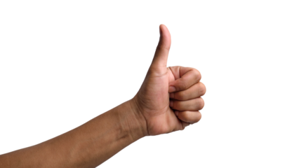 Man's Hands in Various Poses on Transparent or White Background