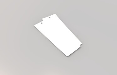White blank tag and bookmark for template design and mock up. 3d render illustration.