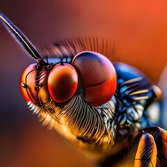 The extreme close up of macro photography. Insect. Generative AI.