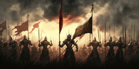 Fantasy medieval battle by ai generative