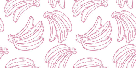 Banana fruit summer seamless pattern wallpaper. Fresh yellow bananas