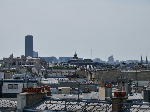 Parisian Rooftops With Chimneys
