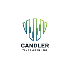 Candlestick guard logo vector icon illustration