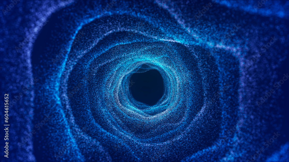 Poster colorful tunnel background. abstract digital background. big data visualization. data flow informati
