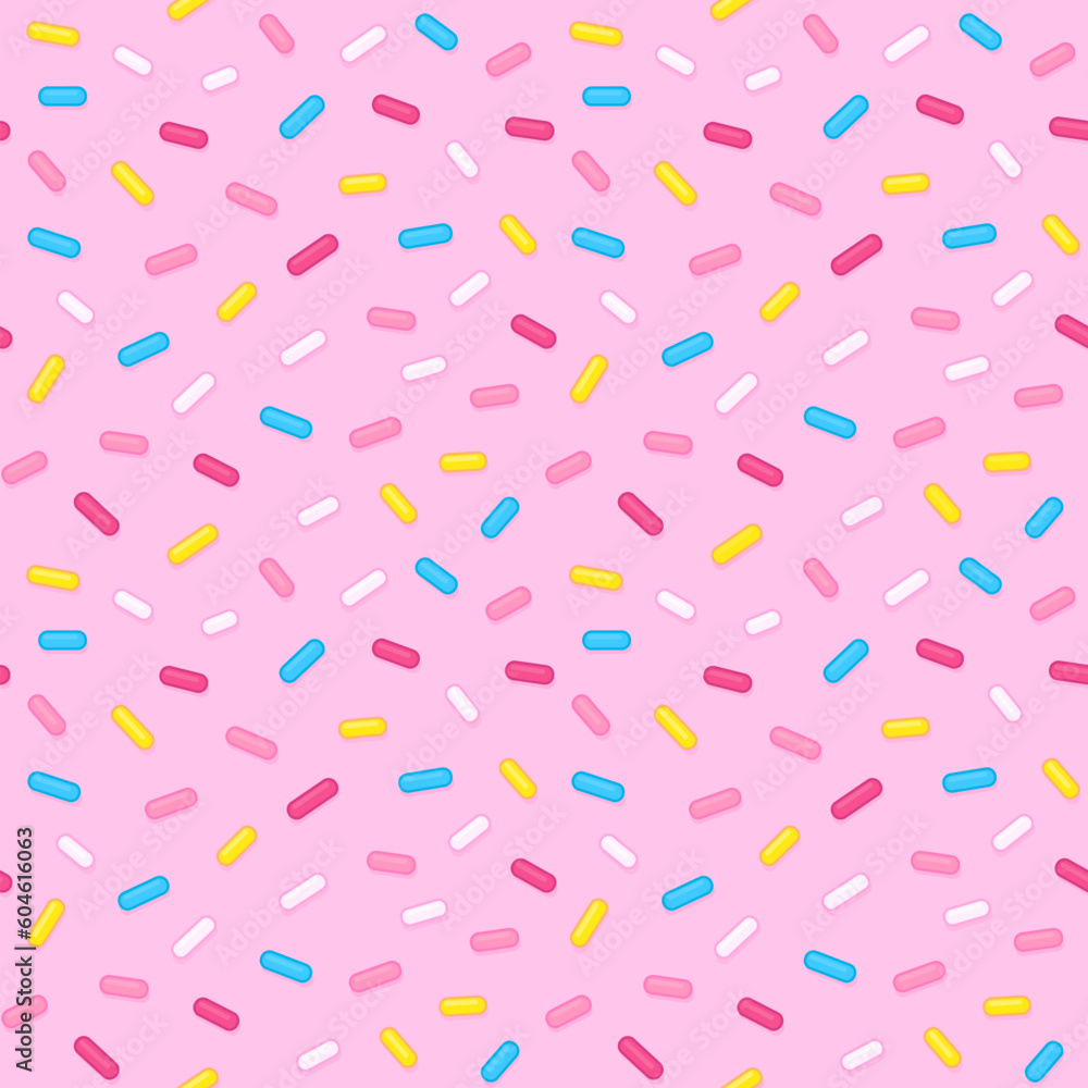 Wall mural Pink sugar sprinkles seamless pattern