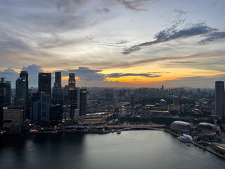 스카이라인에서 바라본 싱가포르 도시 경관