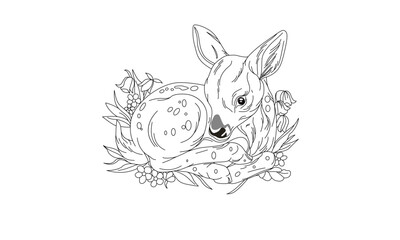 This is Baby Deer sketch art design . 