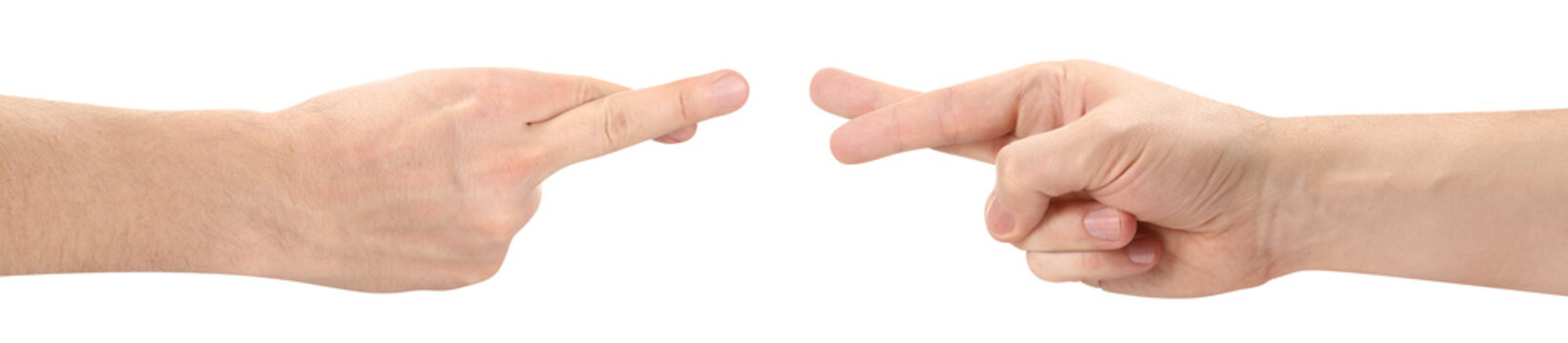 Hands showing cheating signs, cut out