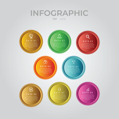 Modern flat circular diagram infographic template vector illustration	