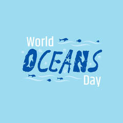 Fototapeta na wymiar World ocean day. Vector illustration