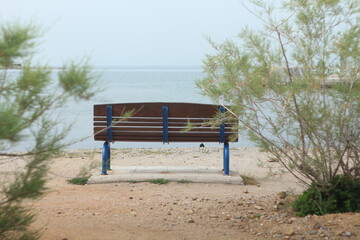 Bench on the seashore