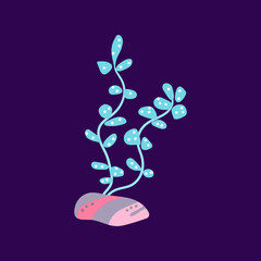 seaweed cartoon flat vector illustration