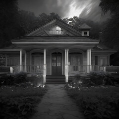 black and white house, horror film house