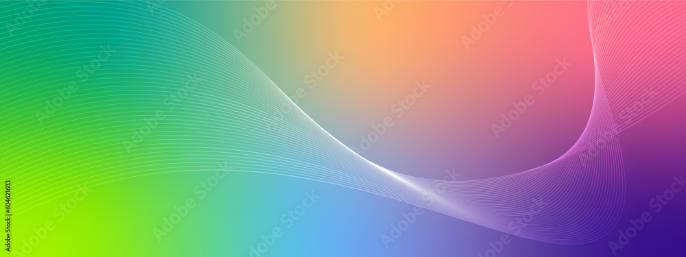 Poster abstract wave technology background with wavy gradient lines