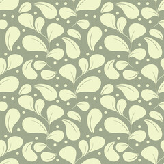 Fototapeta na wymiar Nature Leaf Seamless Pattern Green Background