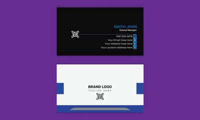 Fototapeta premium Creative And Clean Business Card Template. For company Corporate Style Black White Colors. Modern and simple business card design with and dark black Abstract-style corporate business .