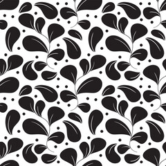 Nature Leaf Seamless Pattern White Background