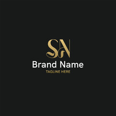 Fototapeta na wymiar Professional and elegant Initial Logo Design with letter SN