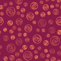 Brown line Vinyl disk icon isolated seamless pattern on red background. Vector