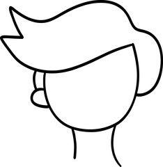 Doodle boy face silhouette