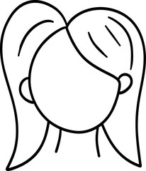 Doodle girl face silhouette
