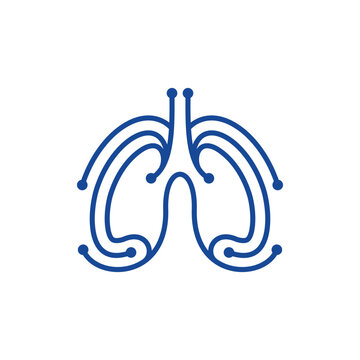 Human Lungs Technology Line Modern Simple Creative Logo