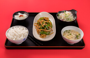 おいしい中華風定食料理の風景