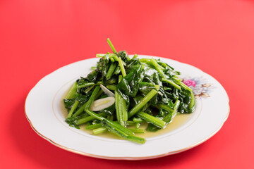 おいしい中華風野菜炒め料理のアップ写真