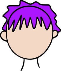 Cartoon face with purple hair