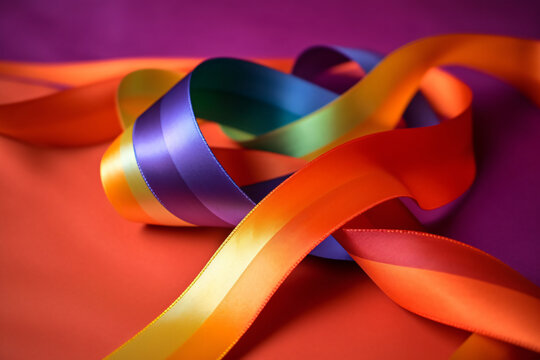 Free photo waving ribbon in lgbt colors made with Generative AI