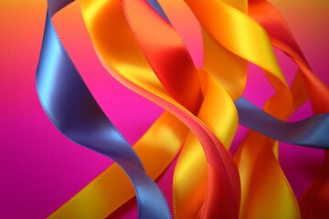 Free photo waving ribbon in lgbt colors made with Generative AI