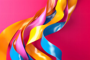 Fototapeta na wymiar Free photo waving ribbon in lgbt colors made with Generative AI