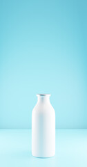 Milk bottle on the table. Closeup 3d rendering.