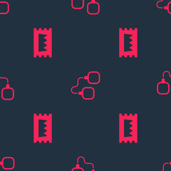 Set Concert ticket and Handcuffs on seamless pattern. Vector