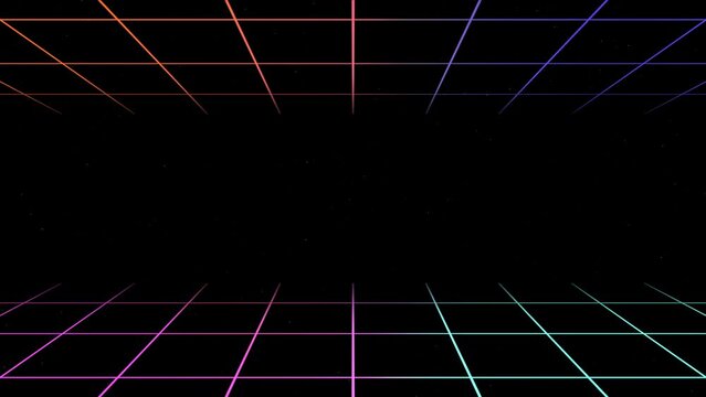 Abstract sci-fi grid or wireframe net footage. Dynamic blinking and moving stars on the background.