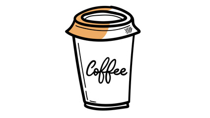 Coffee mug, coffee shop decorative element. isolated on white background ,Vector illustration EPS 10