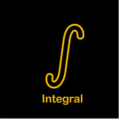 Fototapeta premium Integral icon vector flat style illustration