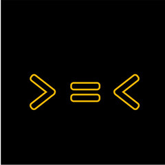 Obraz premium Less than greater icon vector logo design template