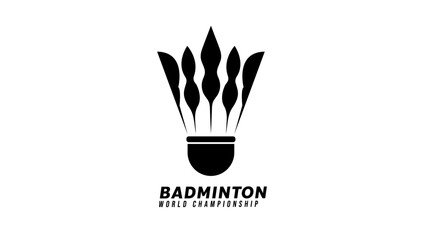 Badminton Logo Vector Symbol ,badminton sports wallpaper with copy space, illustration Vector EPS 10