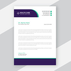 Modern medical doctor healthcare service letterhead design template
