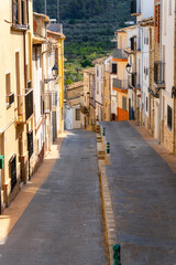 Fototapeta na wymiar Ancient streets in the town, in Alcoleja, Alicante (Spain)