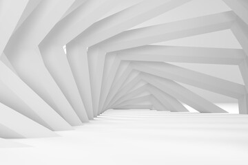 Abstract white room for background.3d rendering