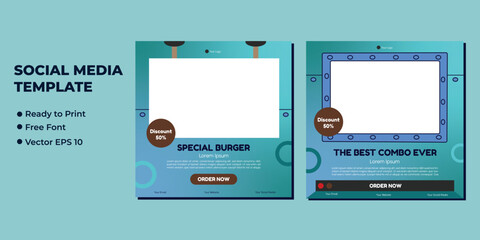 Set of Editable minimal square banner template. Suitable for social media post and web internet ads. Vector illustration with photo college