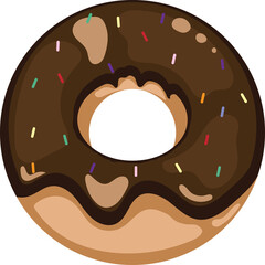 donut with chocolate dessert sweet illustration vector
