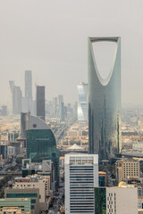 Aerial panorama of downtown of Riyadh city, Al Riyadh, Saudi Arabia