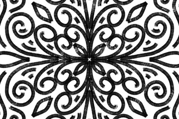 Beautiful black and white simple and modern flowers line art pattern for textile or fashion 